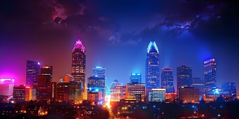 Downtown Skyline of Charlotte, North Carolina. Concept Travel Photography, Urban Landscapes, Cityscape Exploration