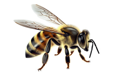 A Majestic Bee Soaring on transparent background