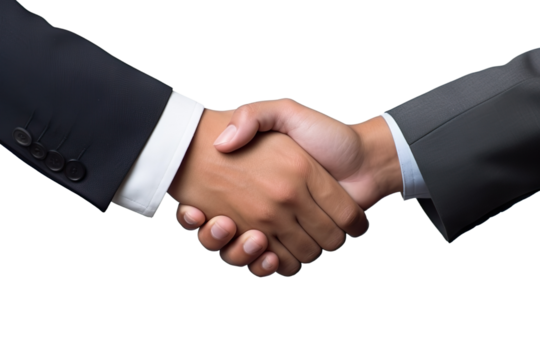 Business Handshake and Dynamic Business People on transparent background