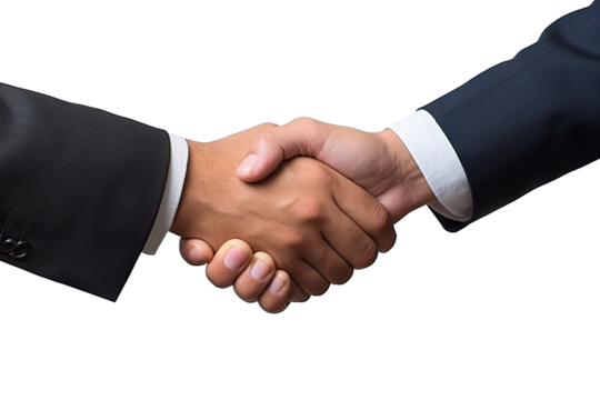 Business Handshake and Dynamic Business People on transparent background