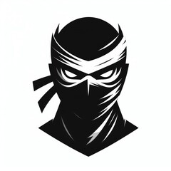 Minimalist Graphic Silhouette of a Ninja’s Head