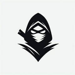 Minimalist Graphic Silhouette of a Ninja’s Head