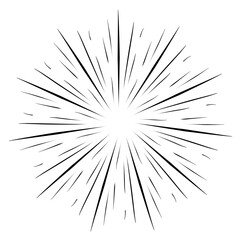 Hand drawn retro sunburst rays design elements