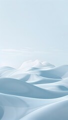 Serene Snowy Landscape with Frozen Peaks and Powdery Slopes Under a Crisp Winter Sky