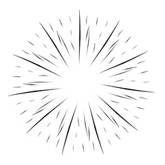 Obraz premium Hand drawn retro sunburst rays design elements