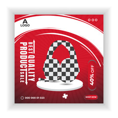 Headphone brand product and social media post or cover banner design template