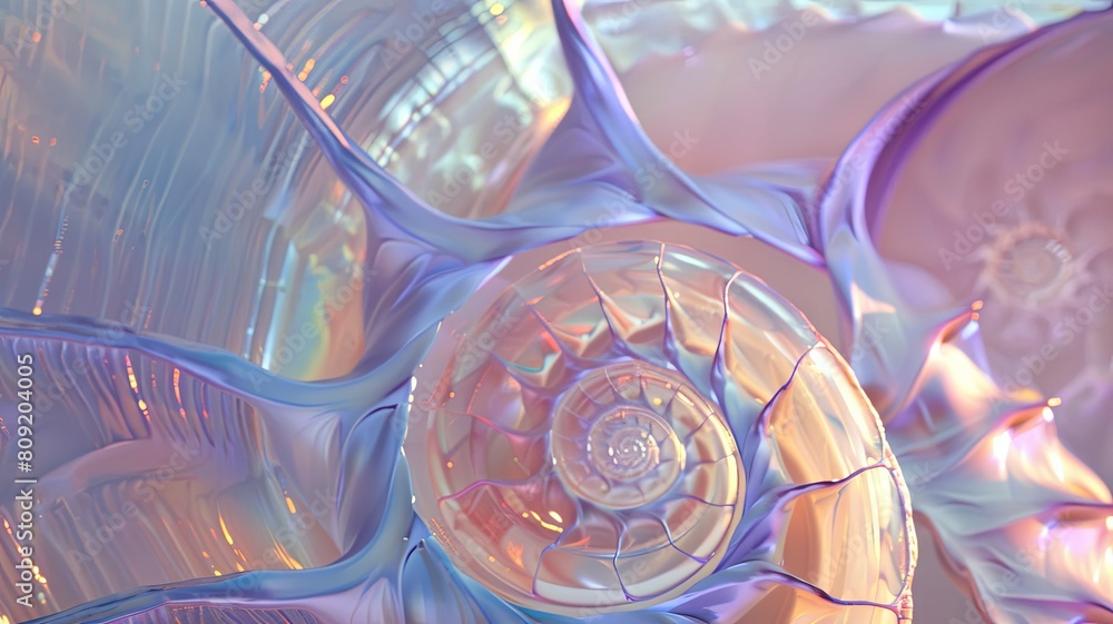 Poster abstract pastel hues in a fractal pattern - stunning abstract digital art presenting a complex fract