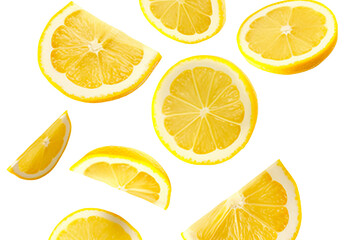 Slices of Lemon on transparent background
