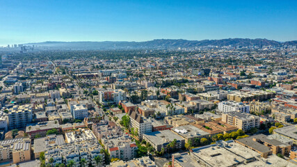 Aerial view of Koreatown, Los Angeles
