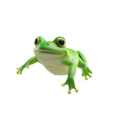 3d cute frog cartoon character . frog cartoon illustration . ai generative