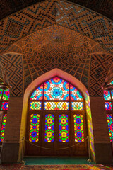 The Nasir al-Mulk Mosque also known as the Pink Mosque in Shiraz, Iran.