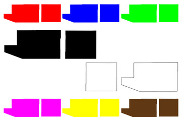Santa Cruz and Cochise County, Arizona (U.S. county, United States of America,USA, U.S., US) map vector illustration, scribble sketch Santa Cruz and Cochise map