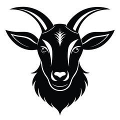 Goat head logo icon vector silhouette 