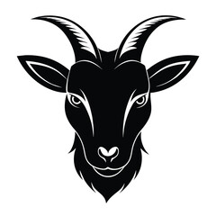 Goat head logo icon vector silhouette 
