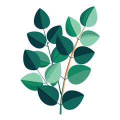 Eucalyptus Leaves Vector - for nature-themed designs, patterns, health, wellness, or natural products