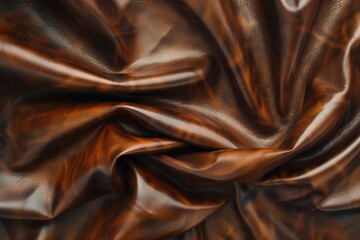 Detailed close-up of a brown leather texture showcasing its unique pattern and quality, A creative representation of leather fabric with a rich, supple texture - Powered by Adobe