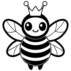 A vibrant and cheerful illustration featuring a kawaii style bee