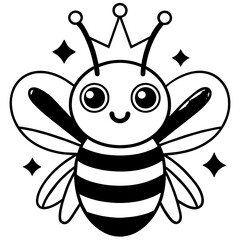 A vibrant and cheerful illustration featuring a kawaii style bee