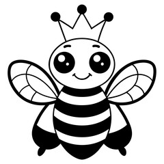 A vibrant and cheerful illustration featuring a kawaii style bee