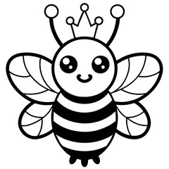 A vibrant and cheerful illustration featuring a kawaii style bee