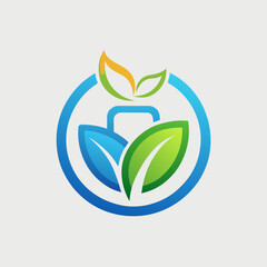 Nutrition Supplements, simple clean logo white background