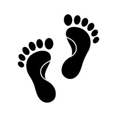 Baby footprints vector silhouette 