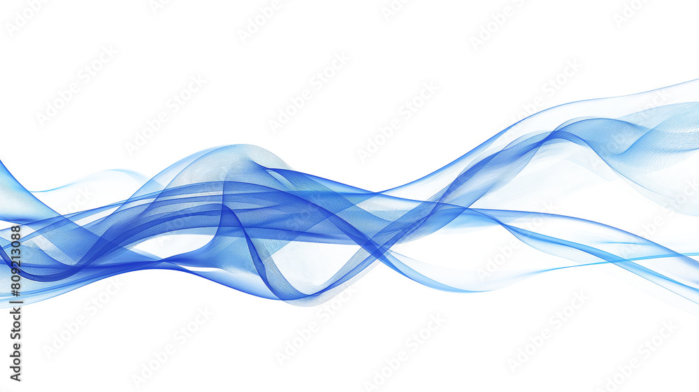 Wall mural blue abstract lines swoosh wave smooth wave border isolated on a transparent background