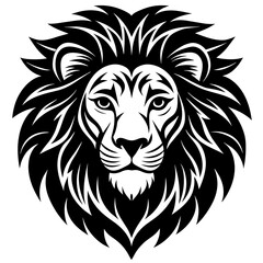 Lion head icon vector silhouette 