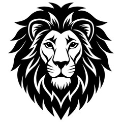 Lion head icon vector silhouette 