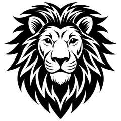Lion head icon vector silhouette 