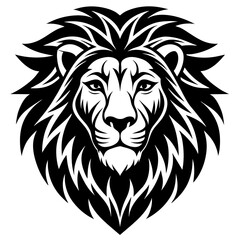 Lion head icon vector silhouette 
