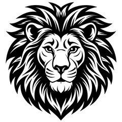 Lion head icon vector silhouette 