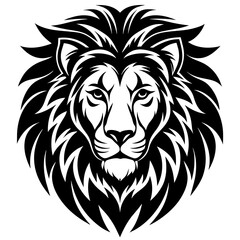 Lion head icon vector silhouette 