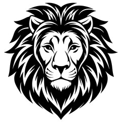 Lion head icon vector silhouette 
