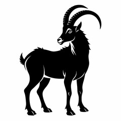 Siberian Ibex vector silhouette 