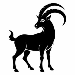 Siberian Ibex vector silhouette 