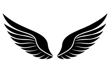 Wings icon vector silhouette an white background 