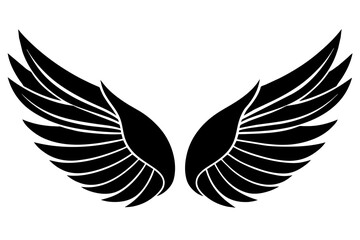 Obraz premium Wings icon vector silhouette an white background 