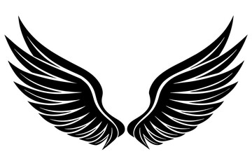 Wings icon vector silhouette an white background 