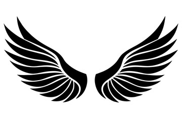Wings icon vector silhouette an white background 