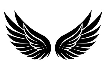 Wings icon vector silhouette an white background 