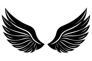 Wings icon vector silhouette an white background 