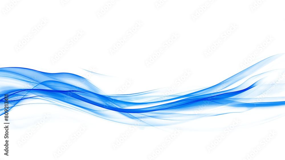 Wall mural blue abstract lines swoosh wave smooth wave border isolated on a transparent background