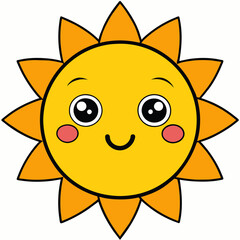 Happy sun vector illustration 