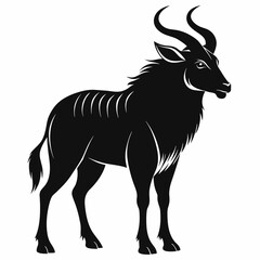 Takin vector silhouette an white background 