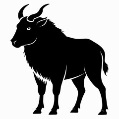 Takin vector silhouette an white background 