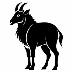 Obraz premium Takin vector silhouette an white background 