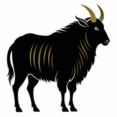 Takin vector silhouette an white background 