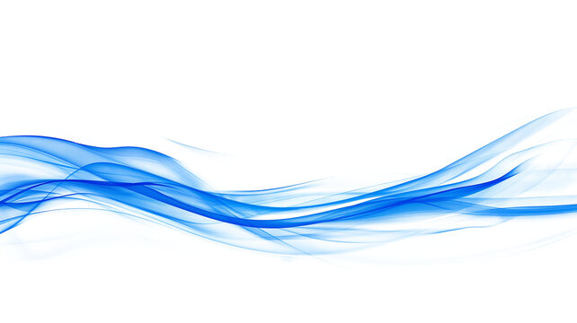 Blue abstract lines swoosh wave Smooth wave border isolated on a transparent background