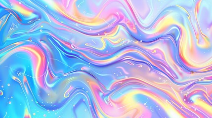 Obraz premium A vector abstract holographic background reminiscent of the 80s-90s era, featuring a trendy blend of pastel and neon colors. Suitable for various creative projects.